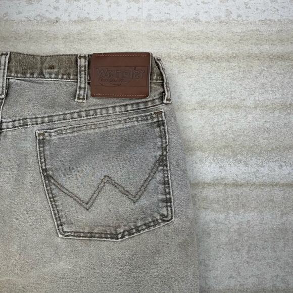 Vintage Wrangler Jeans Double Knees Baggy Fit Faded Brown Wash Denim 90s - Picture 3 of 11